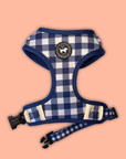 Dog Harness - blue gingham pattern - Classy Pooch.