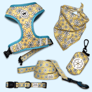 Dog accessories canada yellow daisies pattern dog leash dog collar canada