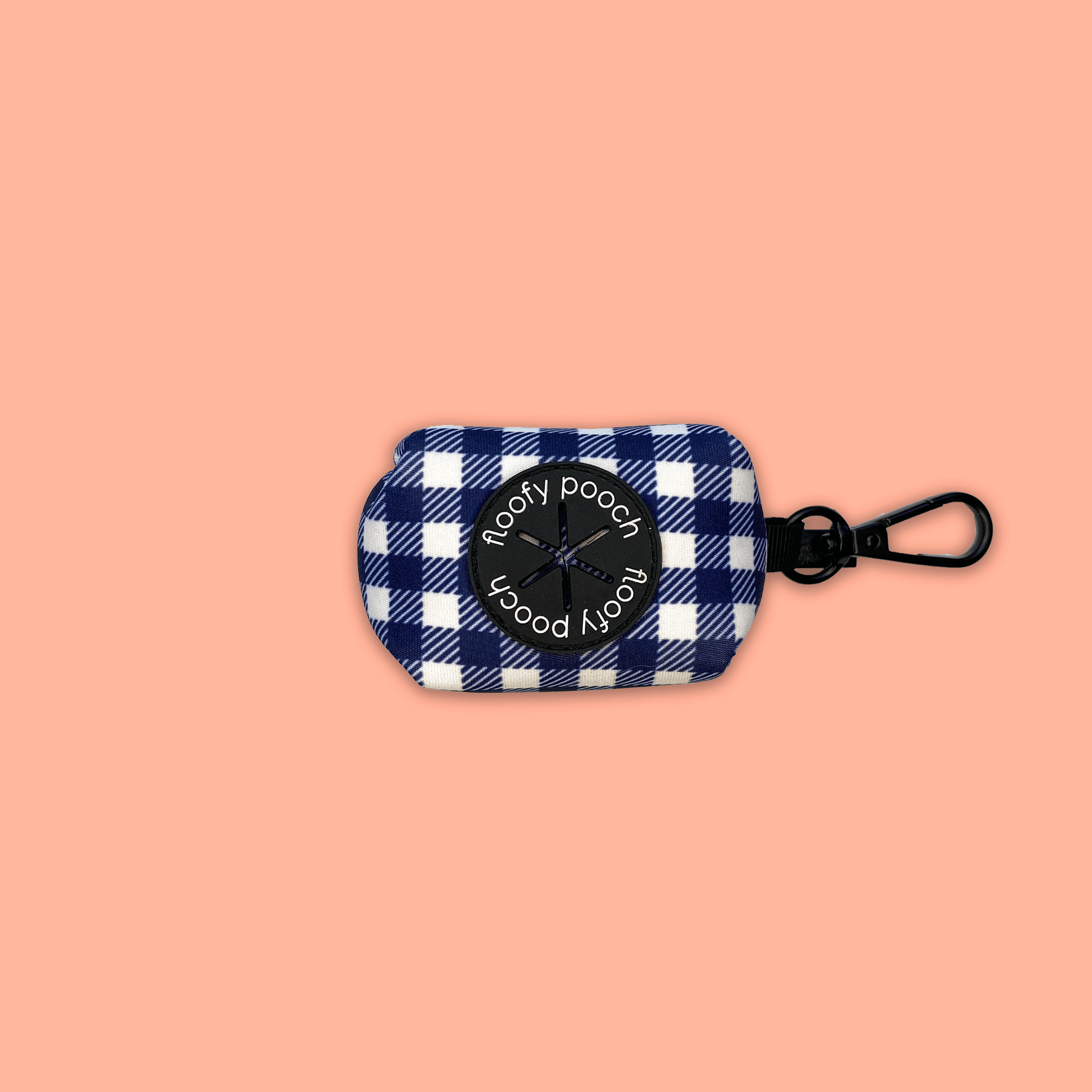 Poop Bag Holder Canada Cute Blue Gingham Pattern