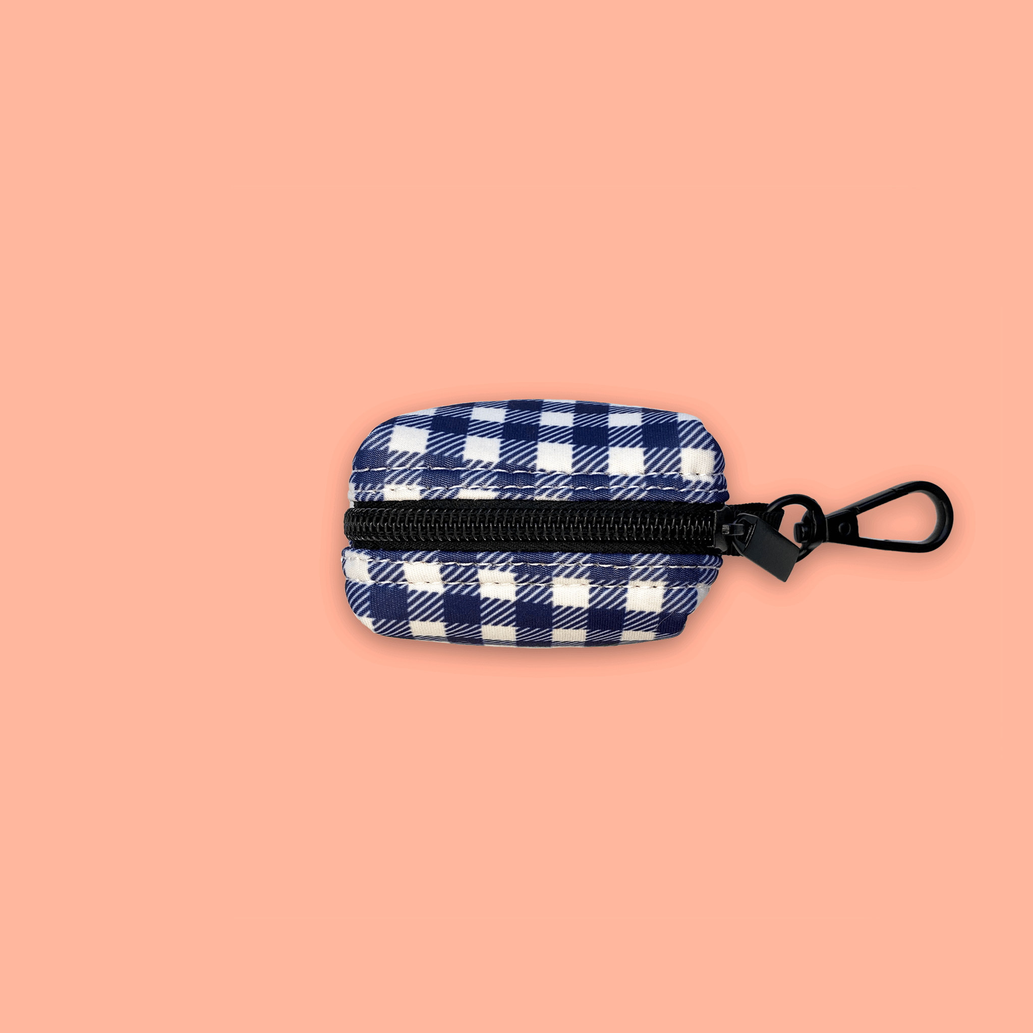 Poop Bag Holder Canada cute blue Gingham Pattern