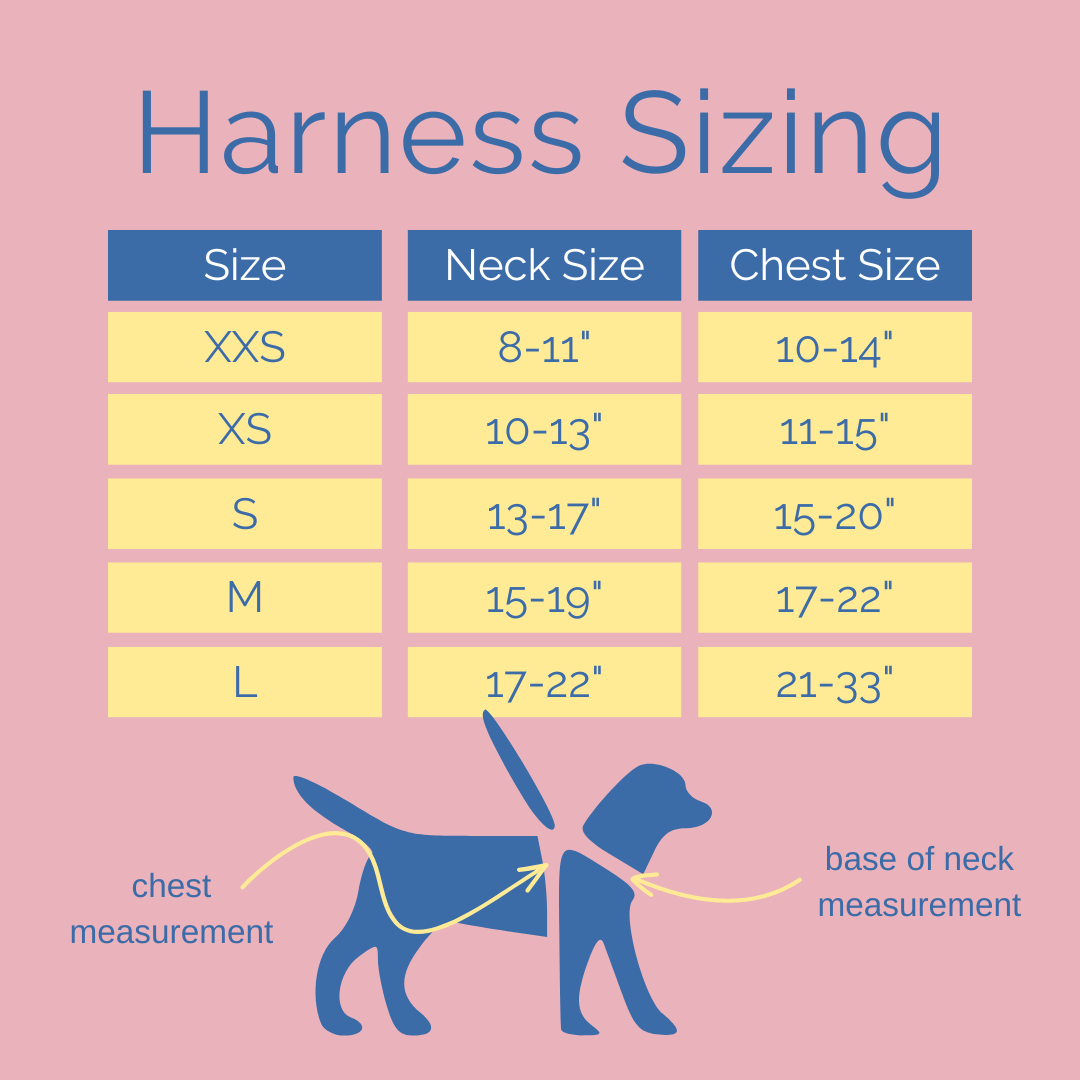 Floofy Pooch Classy Pooch Harness Sizing Chart - Measure Your Dog for the Best Fit