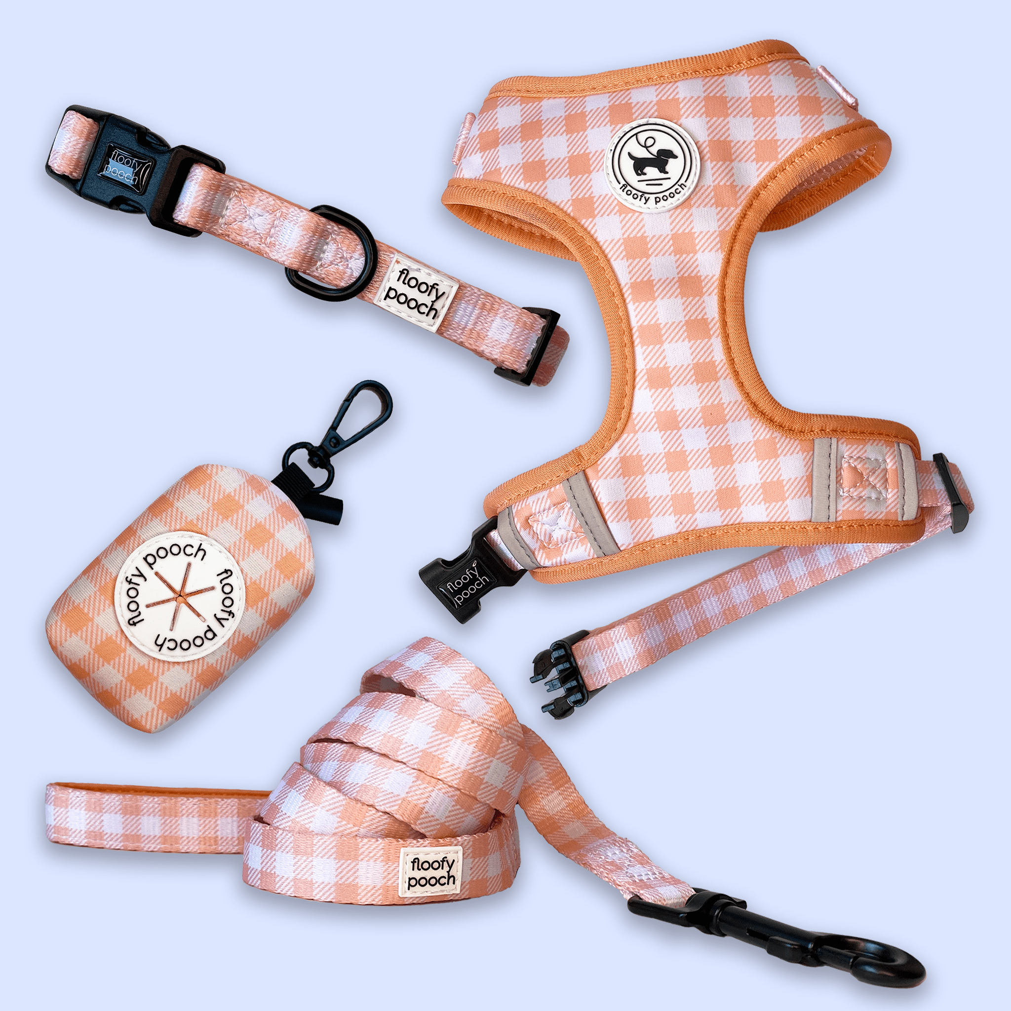 Dog Harness, Leash, Collar and Poop bag bundle - Designed in Toronto, Canada