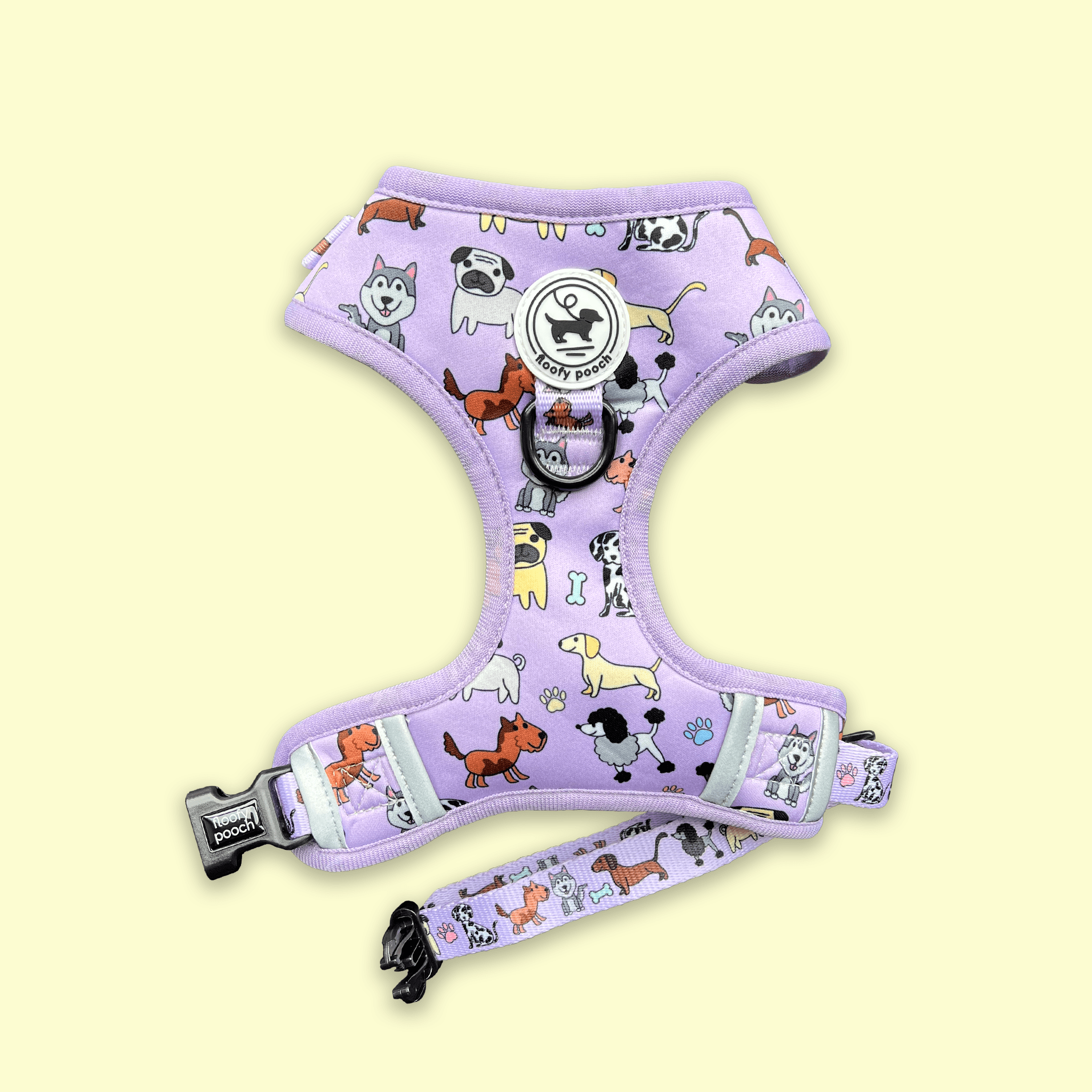Floofy Pooch Dog Doodlez Harness - Front View - Secure and Comfortable Design