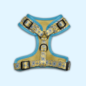Cute Dog Harness Designed in Canada Yellow Daisies