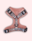 Pink Daisy Dog Harness designed in canada cute